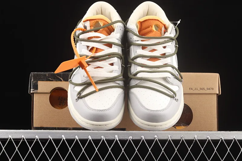 All Categories Nk SB Dunk Series Nk SB Dunk Low Low-top sneakers Pure original version OF x Nk Dunk Low OW Gray SB smashed backboard fashion casual sneakers DM1602-124
